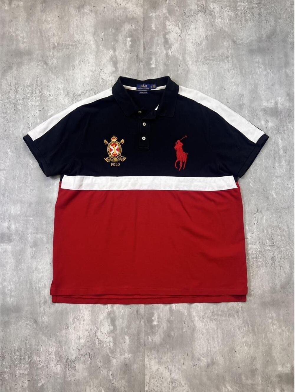 Y2K Color Block Polo Shirt Big Pony Ralph Lauren XL